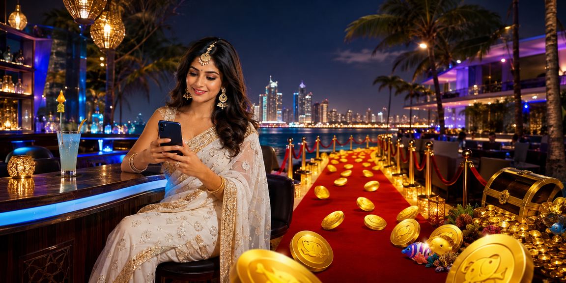 Mobile user enjoying fishing-themed casino game in Mumbai neighborhood